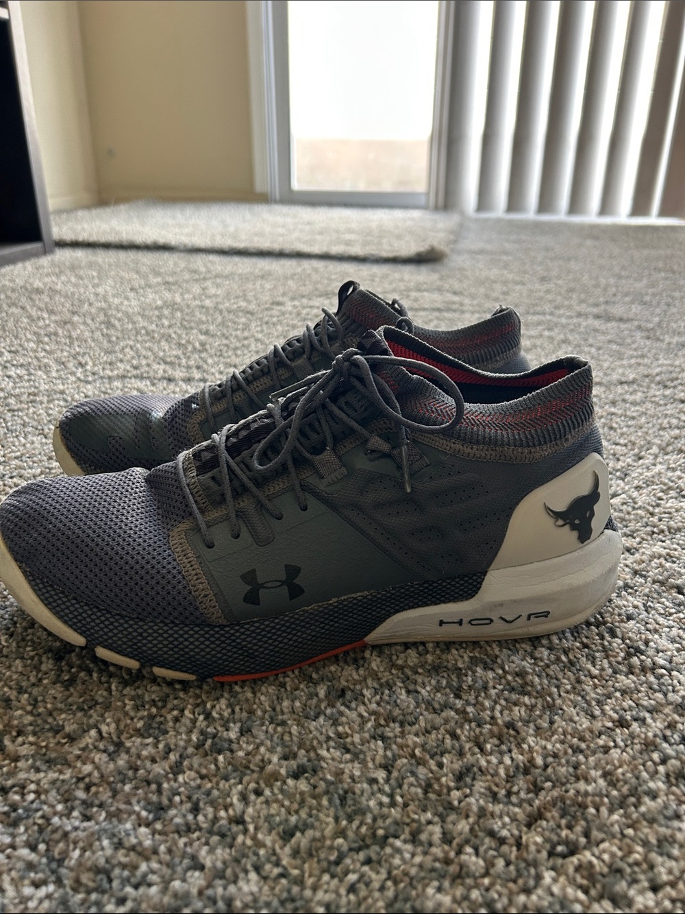 Under Armour Men’s Gray and Red HOVR Training Sneakers